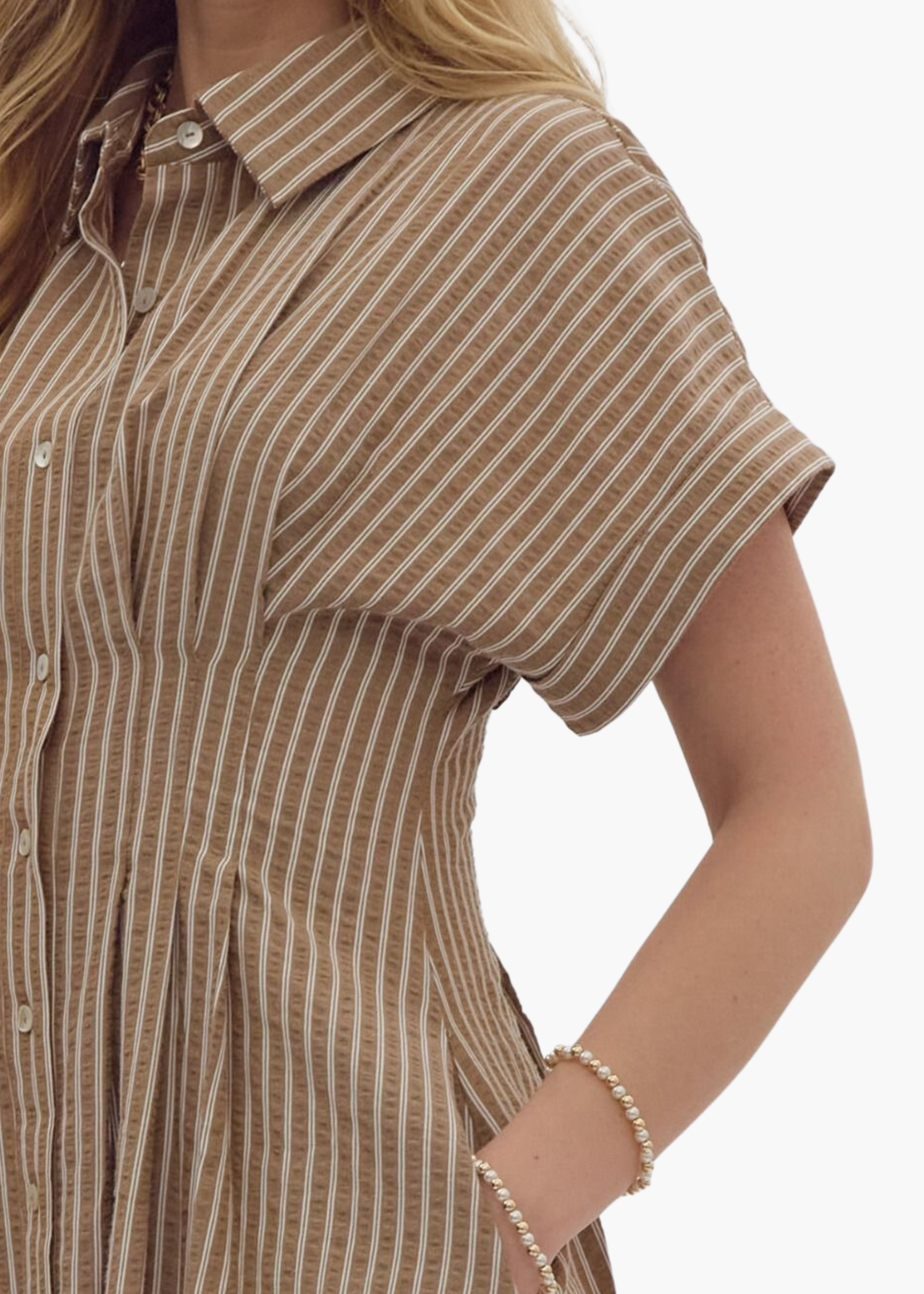 Collins Striped Midi in Mocha Stripe