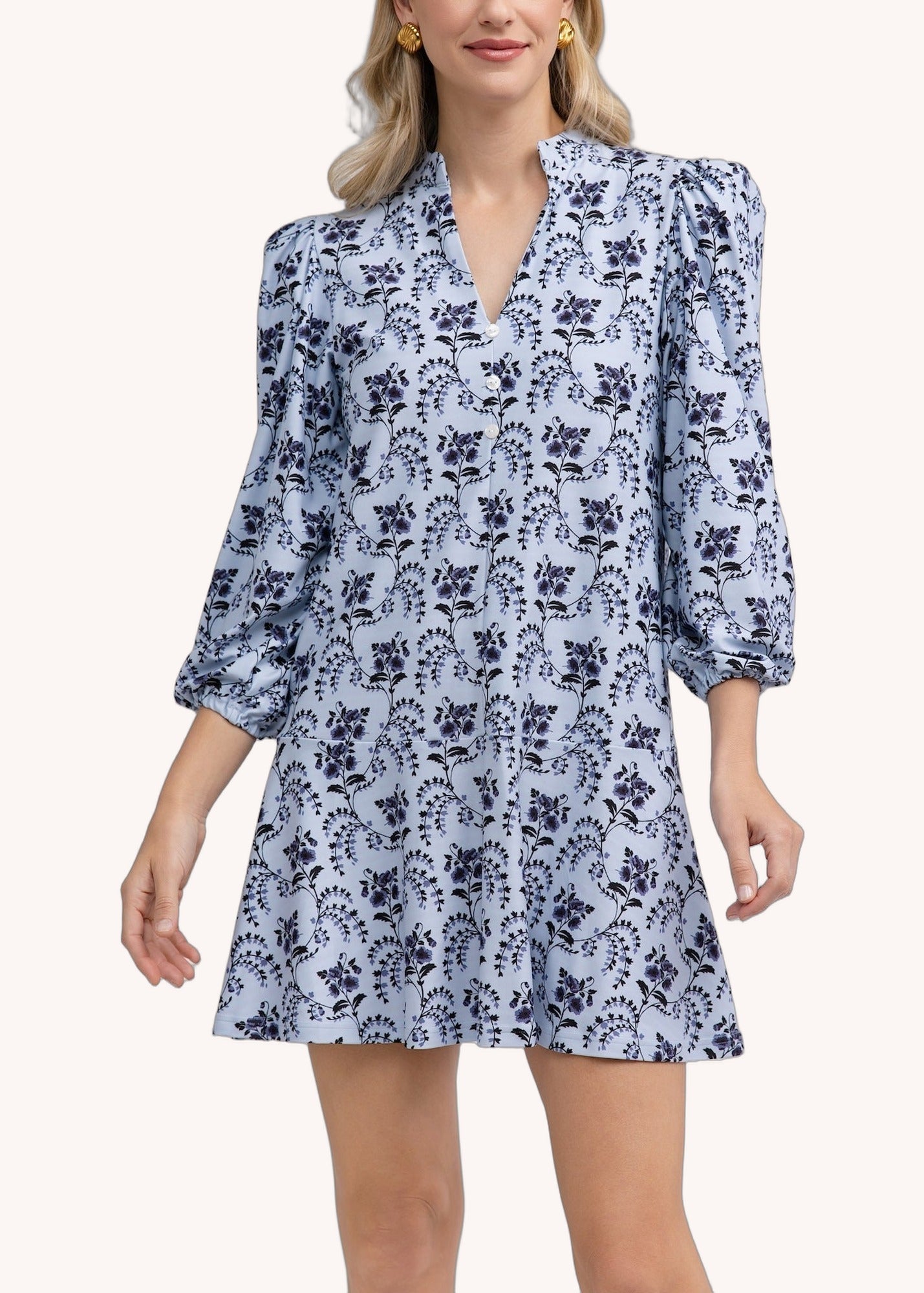 Hazel Dress in Cornflower Parlour