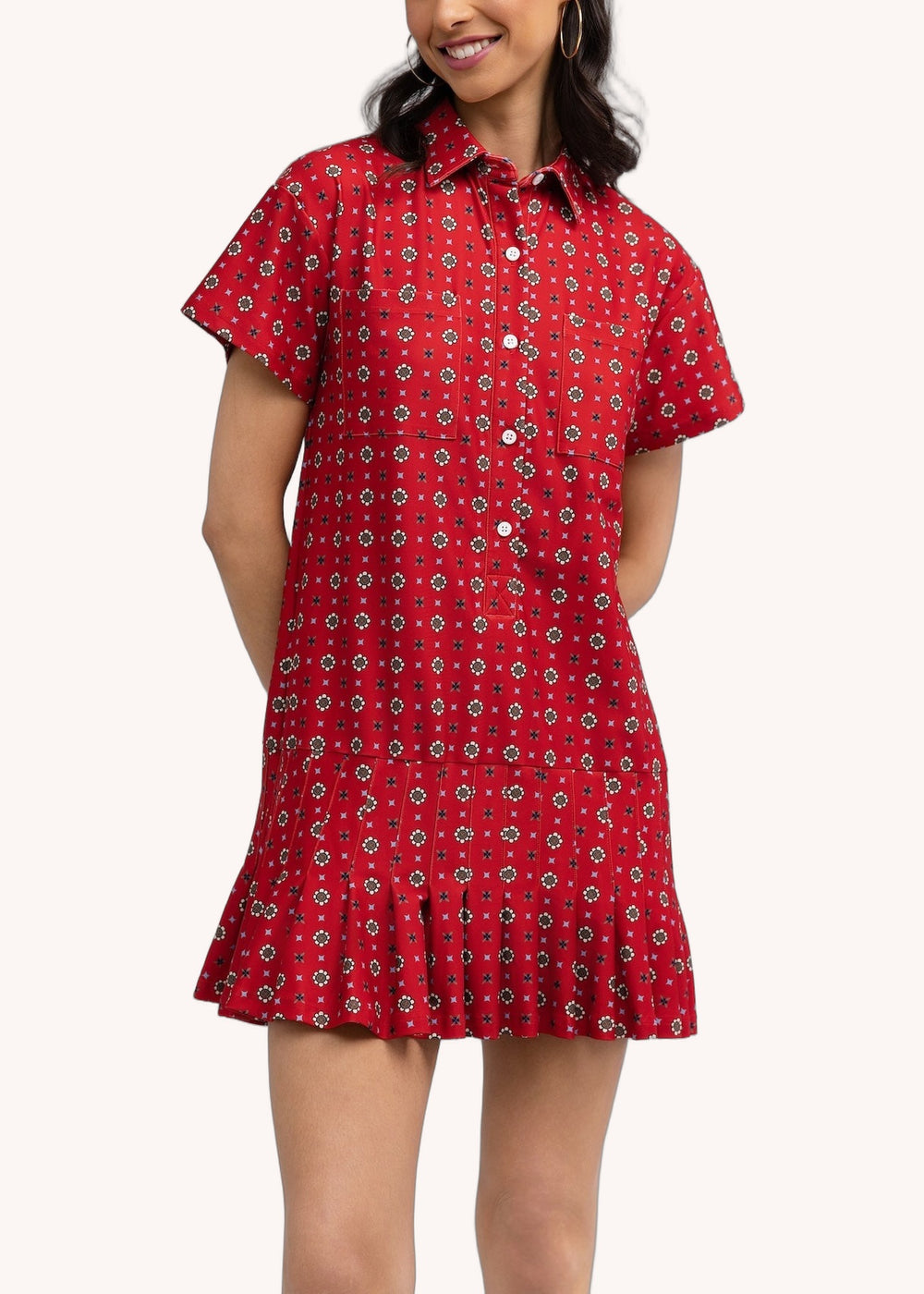 Aspen Dress in Cherry Scarf Dot