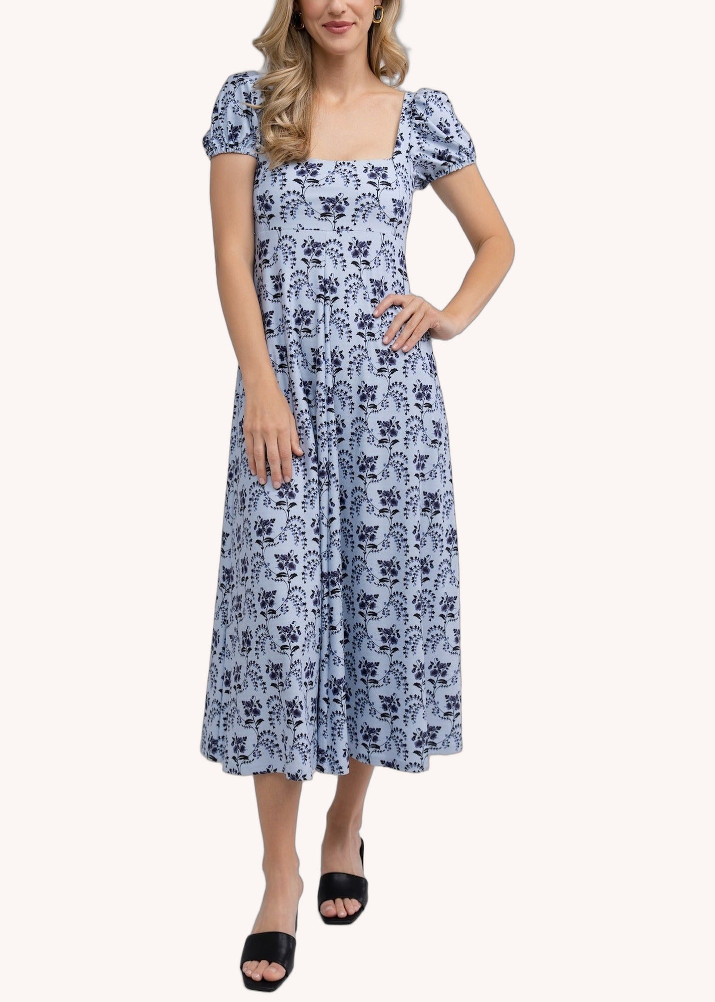 Rosalie Dress in Cornflower Parlour