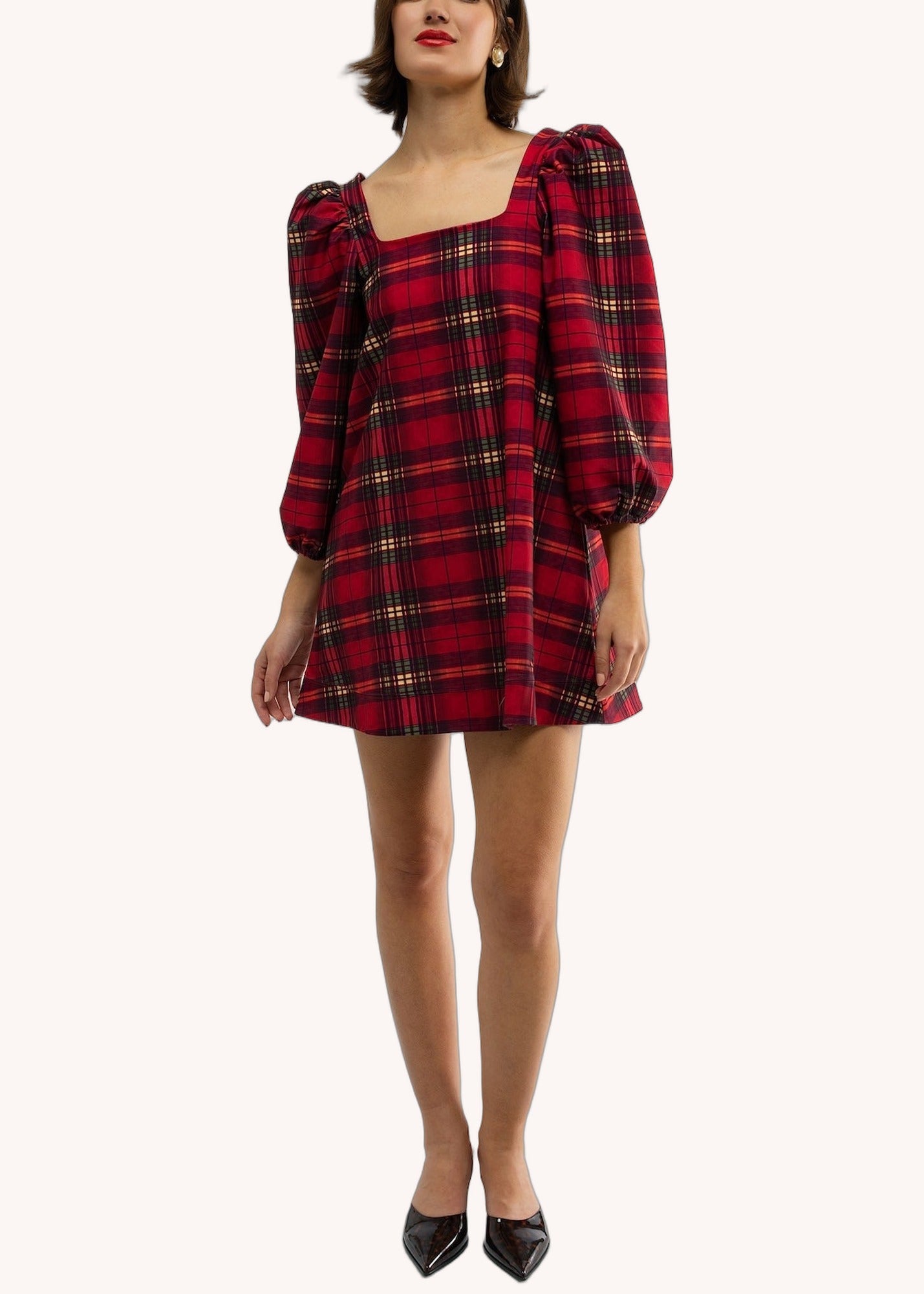 Collins Dress in Cabernet Plaid