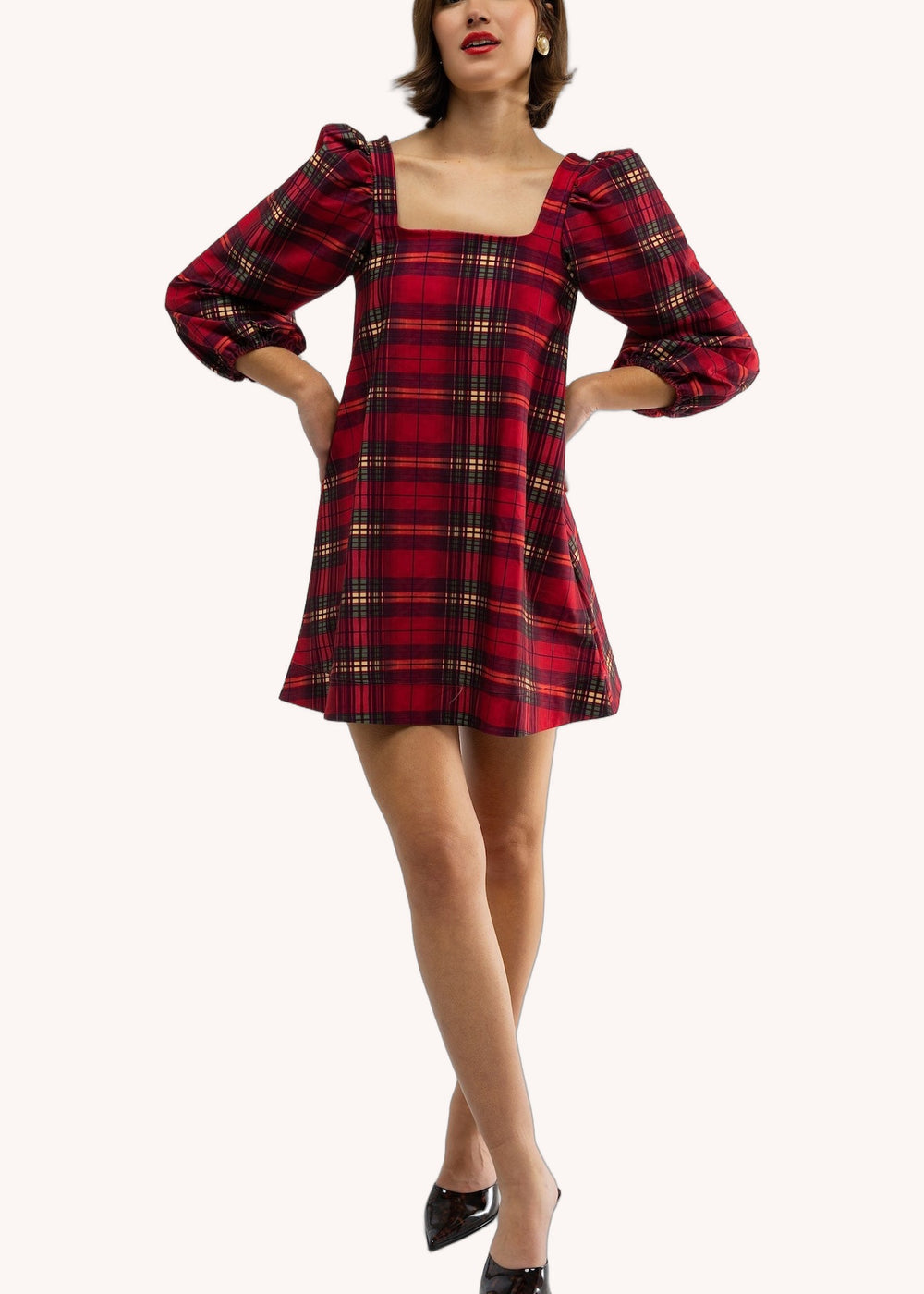 Collins Dress in Cabernet Plaid