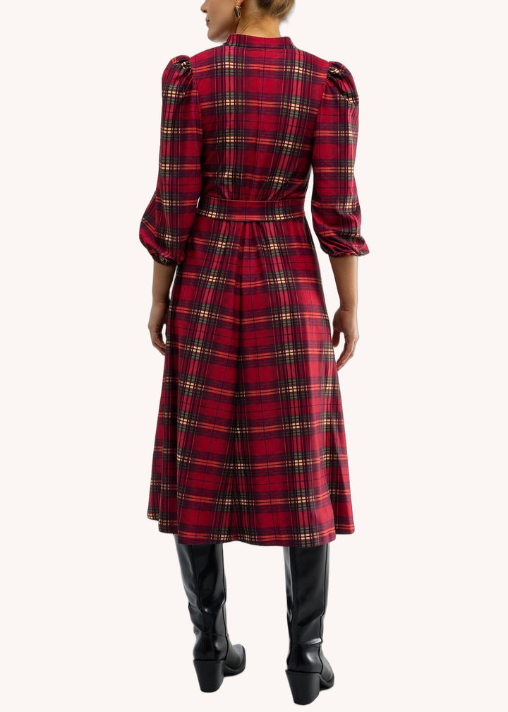 Vivian Dress in Cabernet Plaid