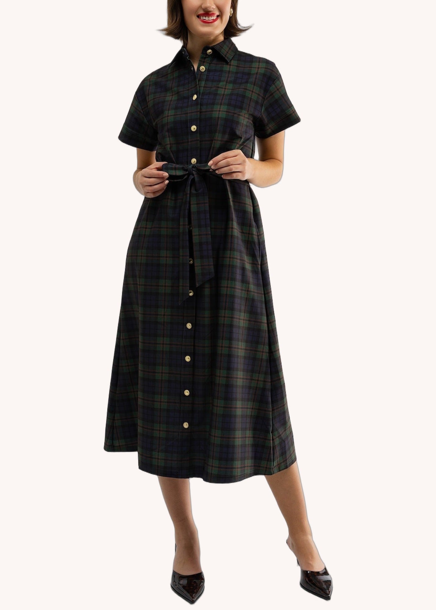 Miller Dress in Glade Plaid