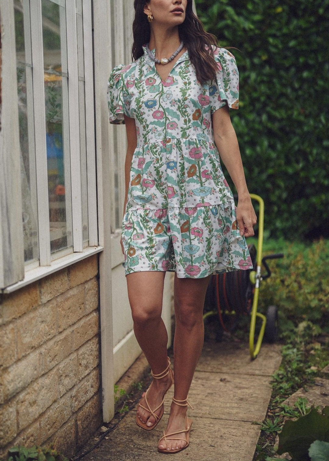 Navy Dress in Handkerchief Bloom