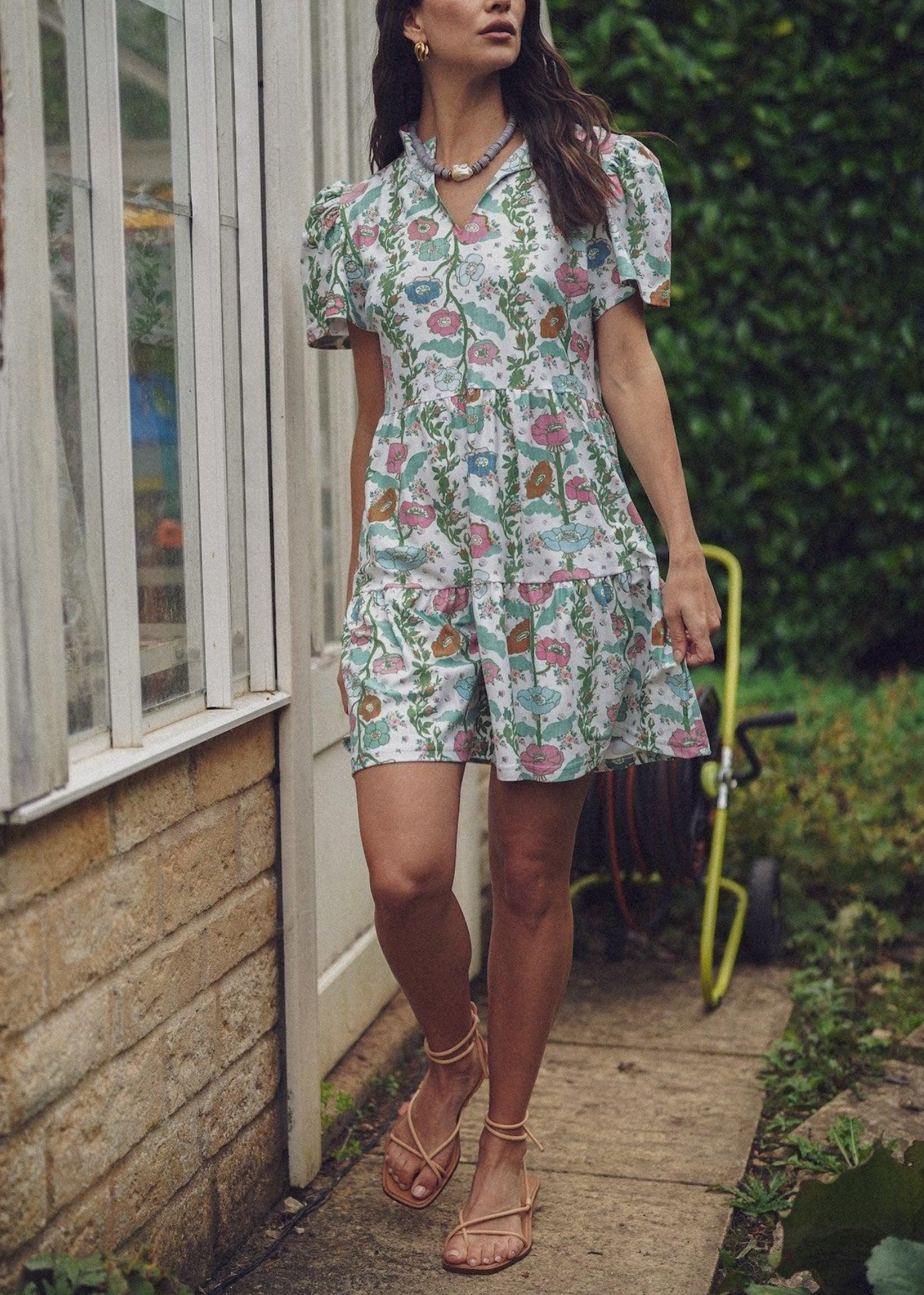 Navy Dress in Handkerchief Bloom