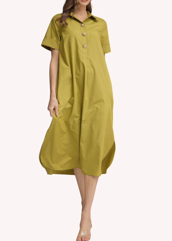 Sloane Midi Dress in Chartreuse