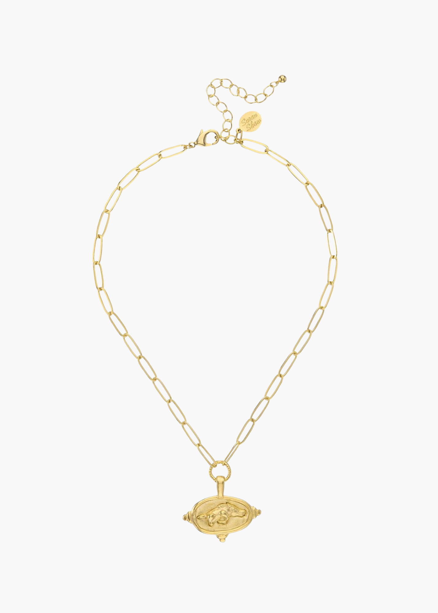Wild Boar Intaglio Paperclip Necklace