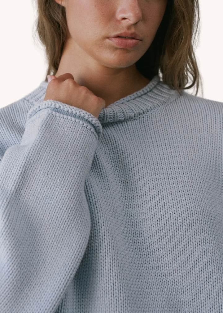 Roll Neck Sweater in Baby Blue