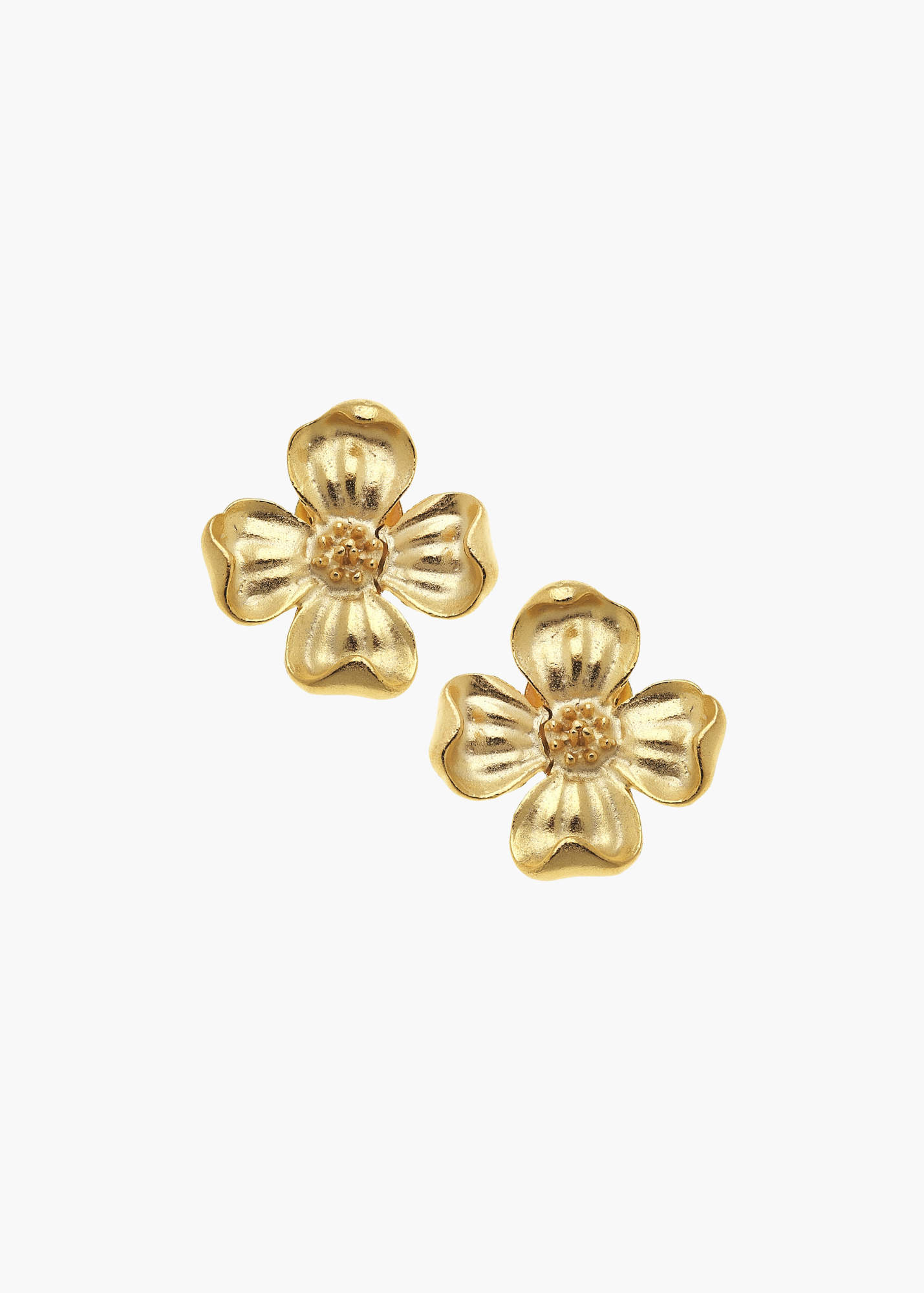 Handcast Gold Dogwood Studs