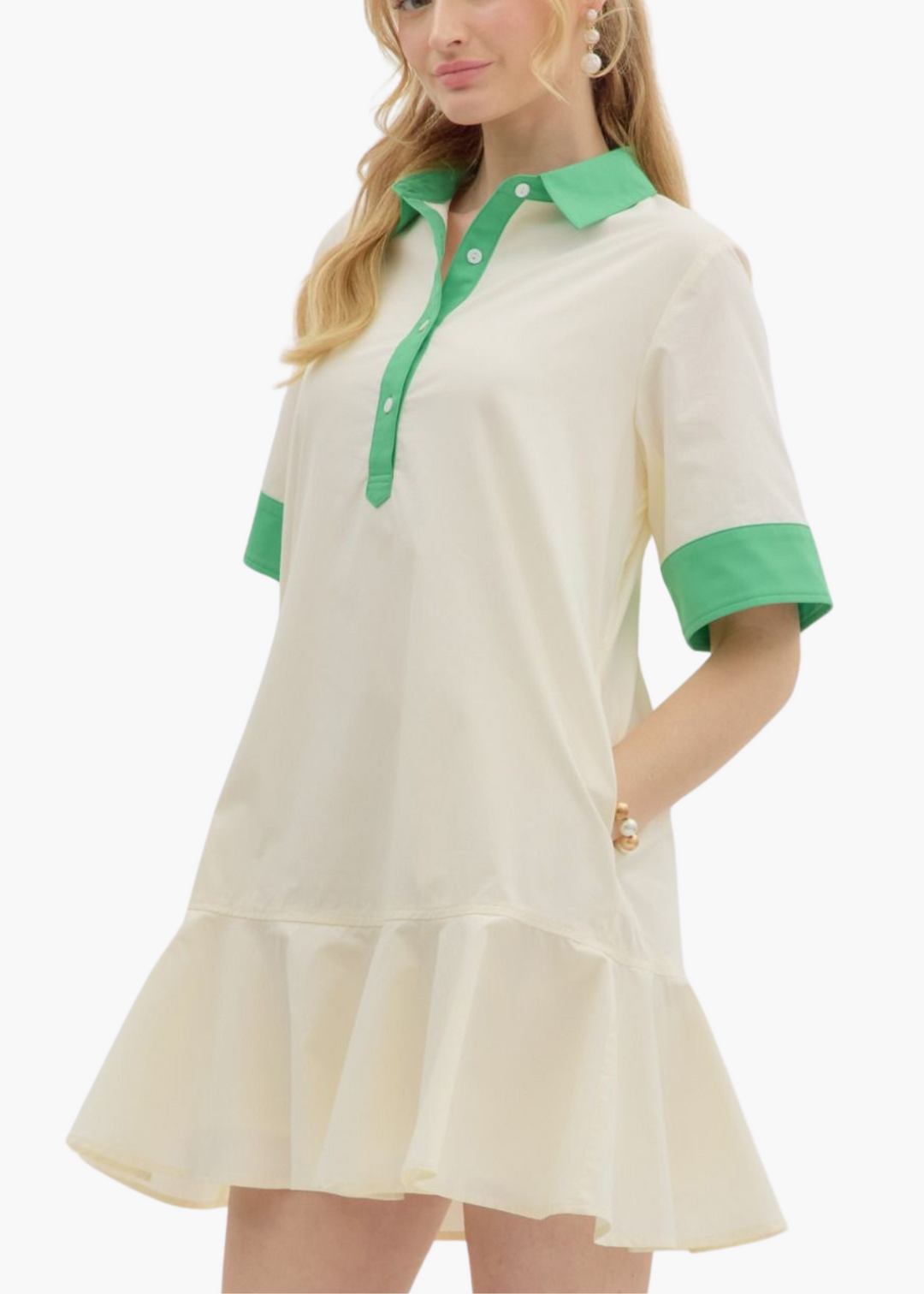 Holland Mini Dress in Cream