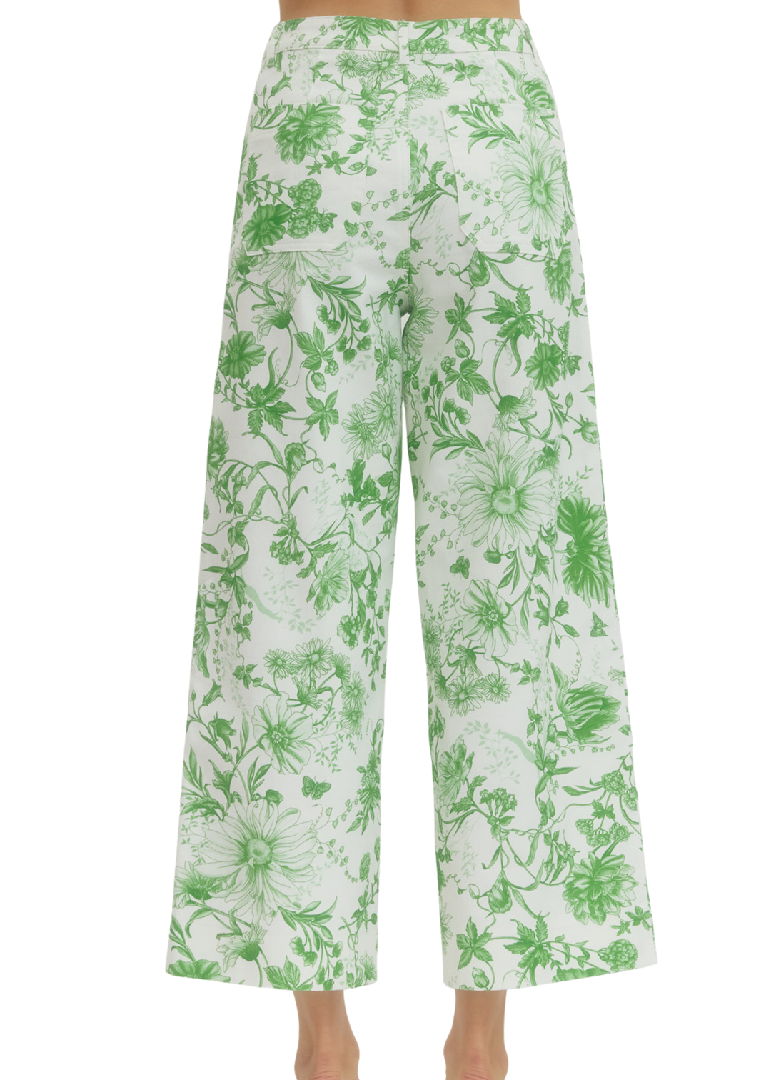 Amelia Pants in Green Toile