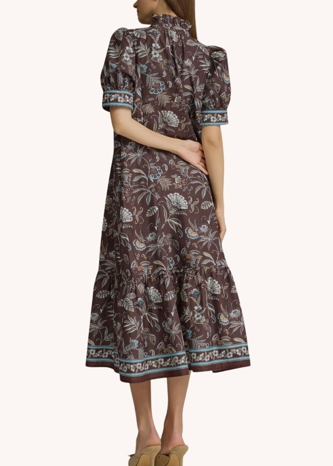 Kelly Cotton Midi Dress in Eggplant