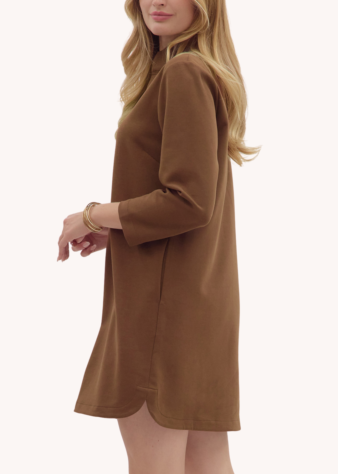 Lara Mini Dress in Brown