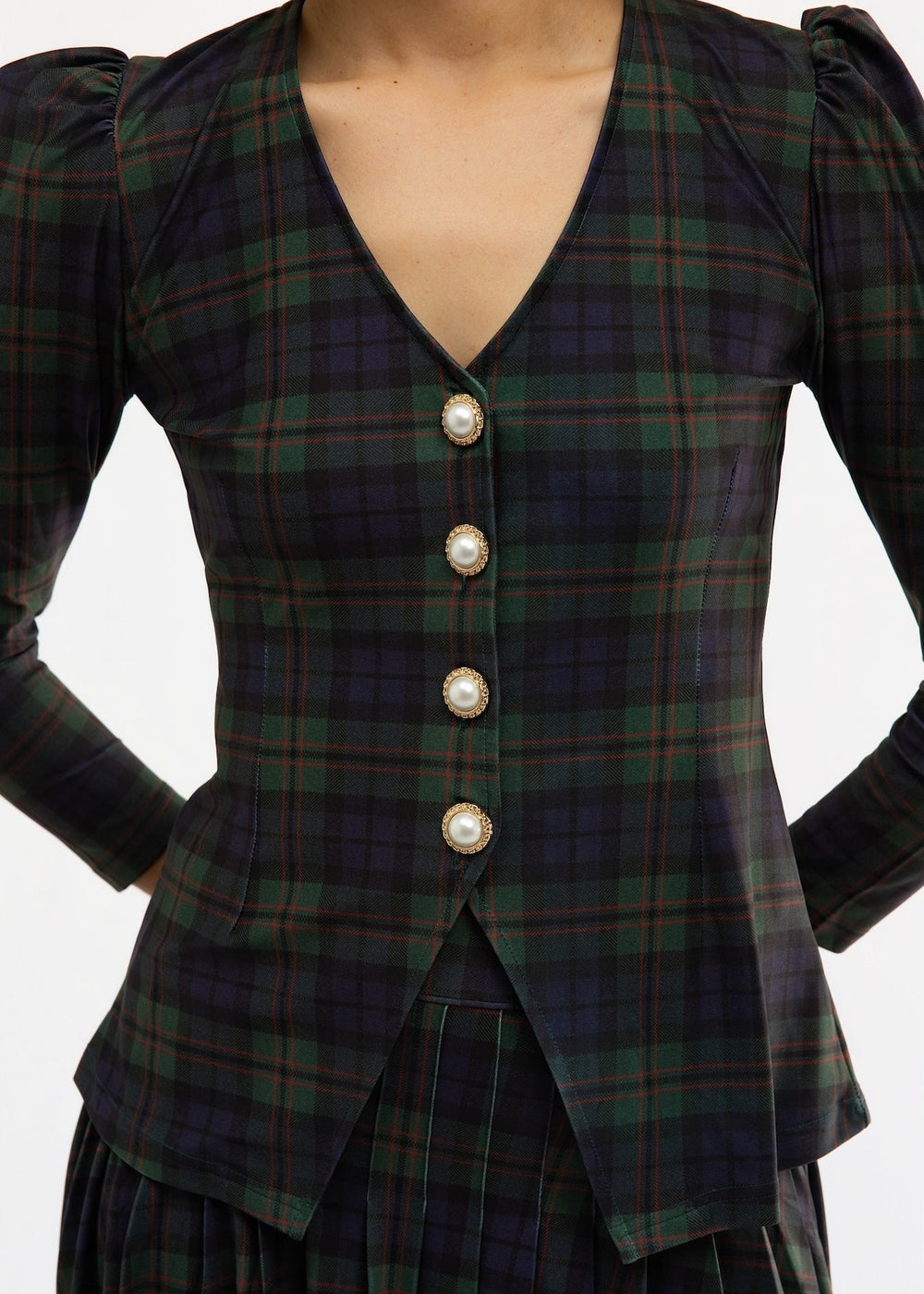 Kelly Top in Glade Plaid