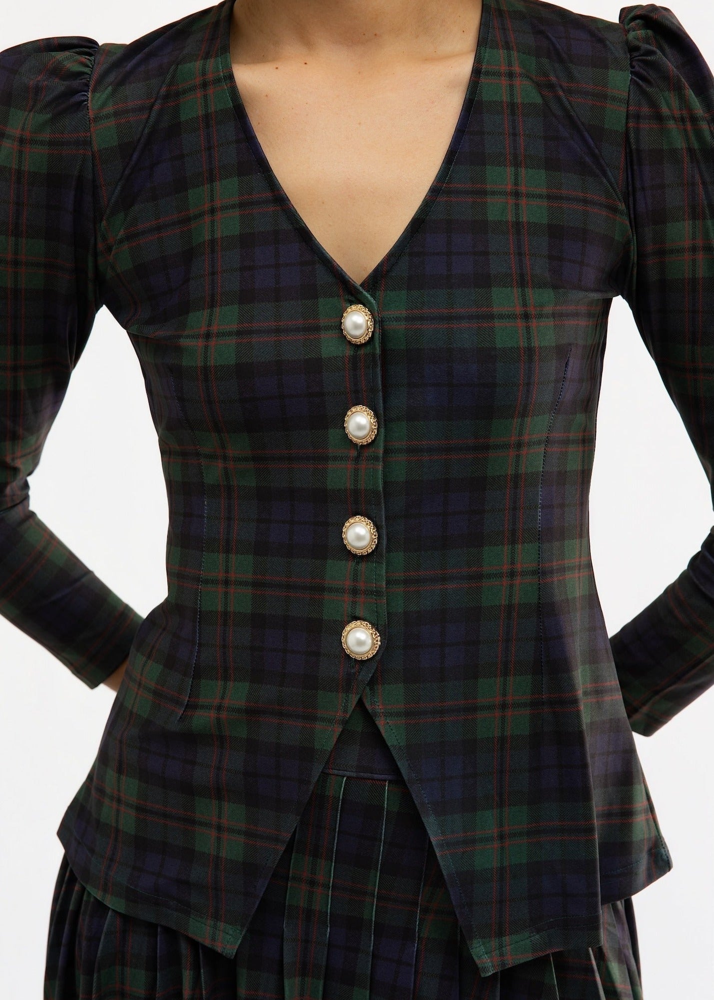 Kelly Top in Glade Plaid