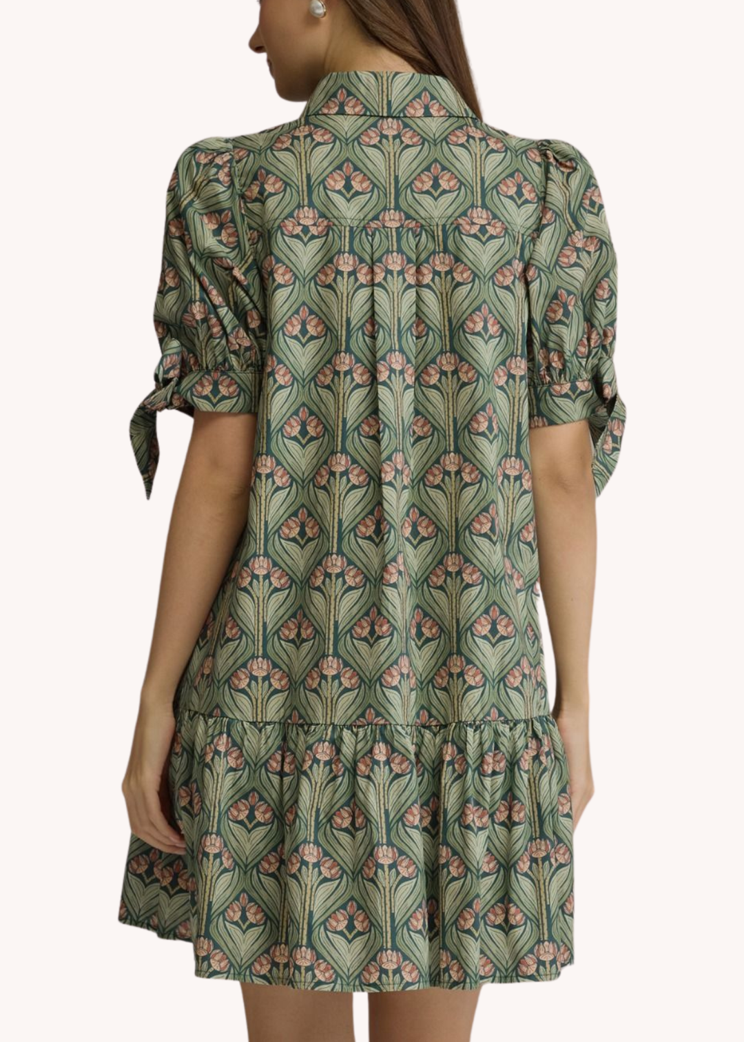 Emily Cotton Mini Dress in Hunter Green