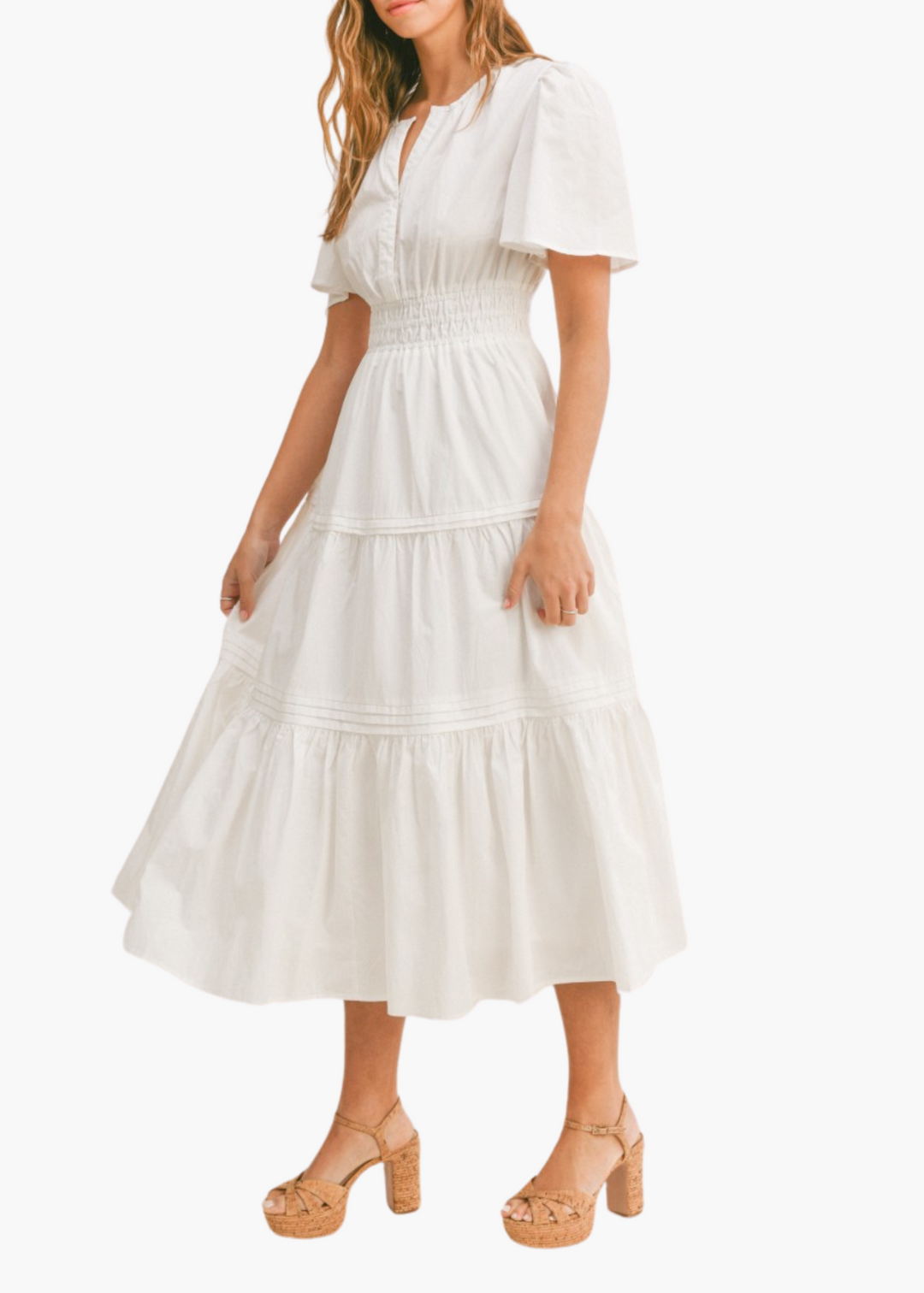 Eloise Midi Dress in White