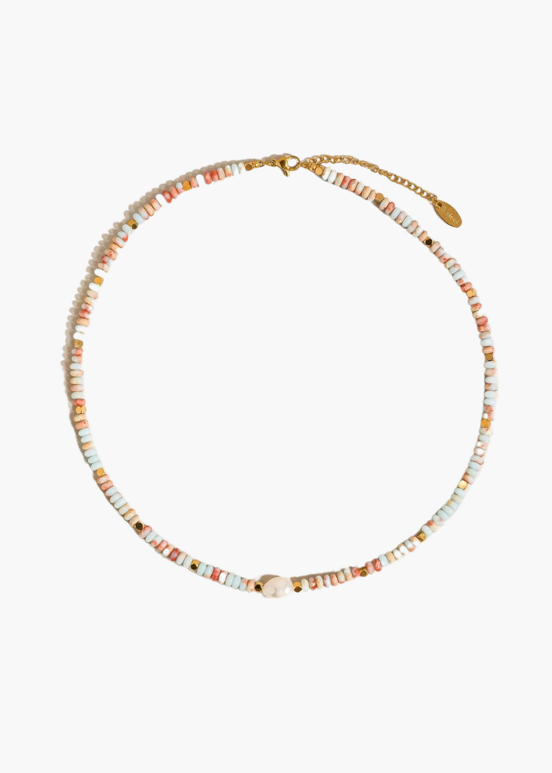 Swank Beaded Pearl Necklace in Multi