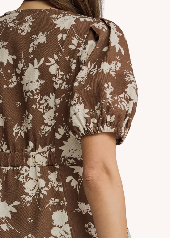 Katie Mini Dress in Brown