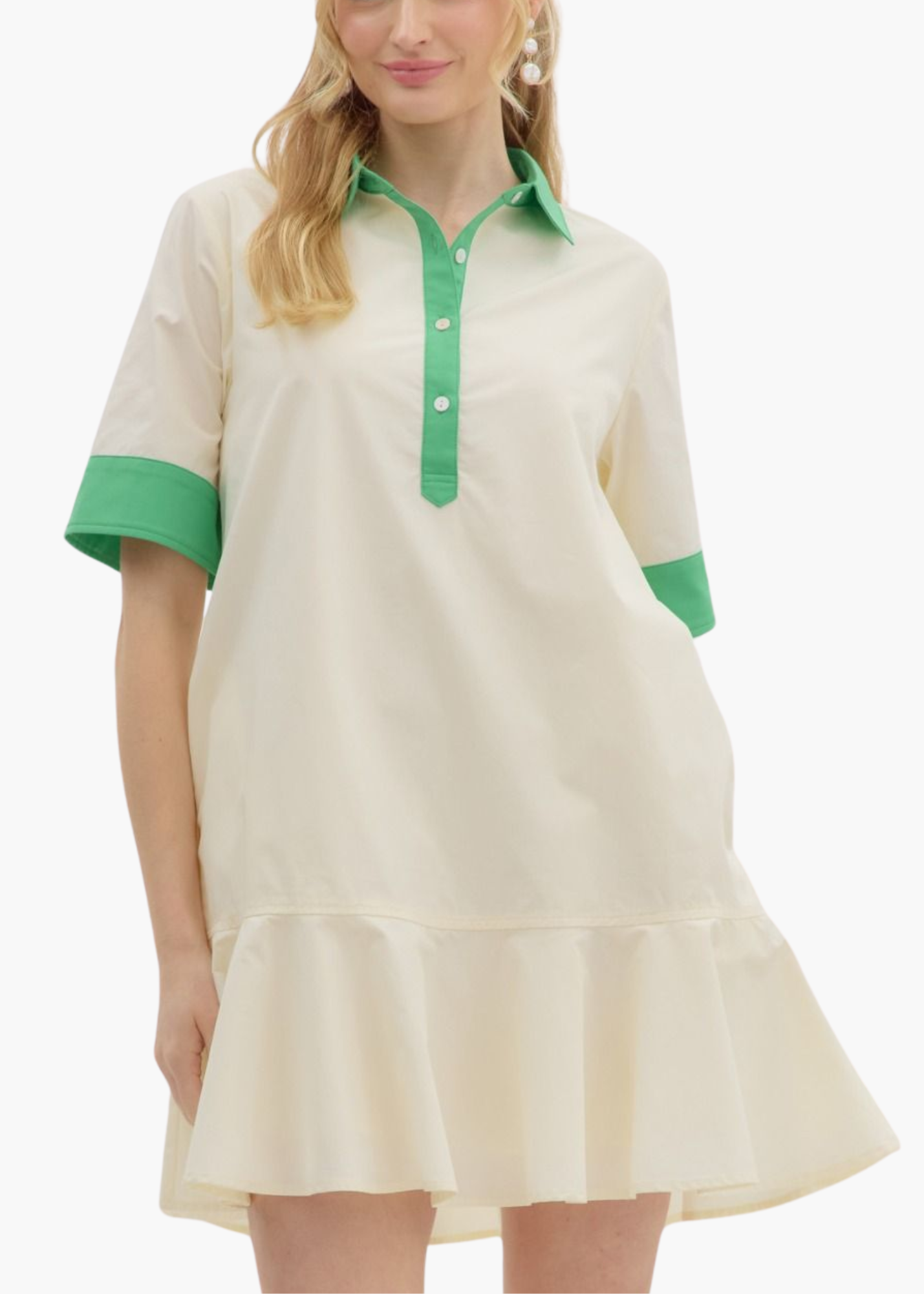 Holland Mini Dress in Cream