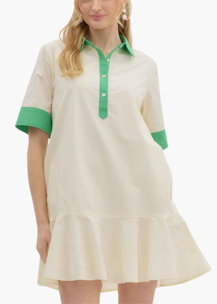 Holland Mini Dress in Cream