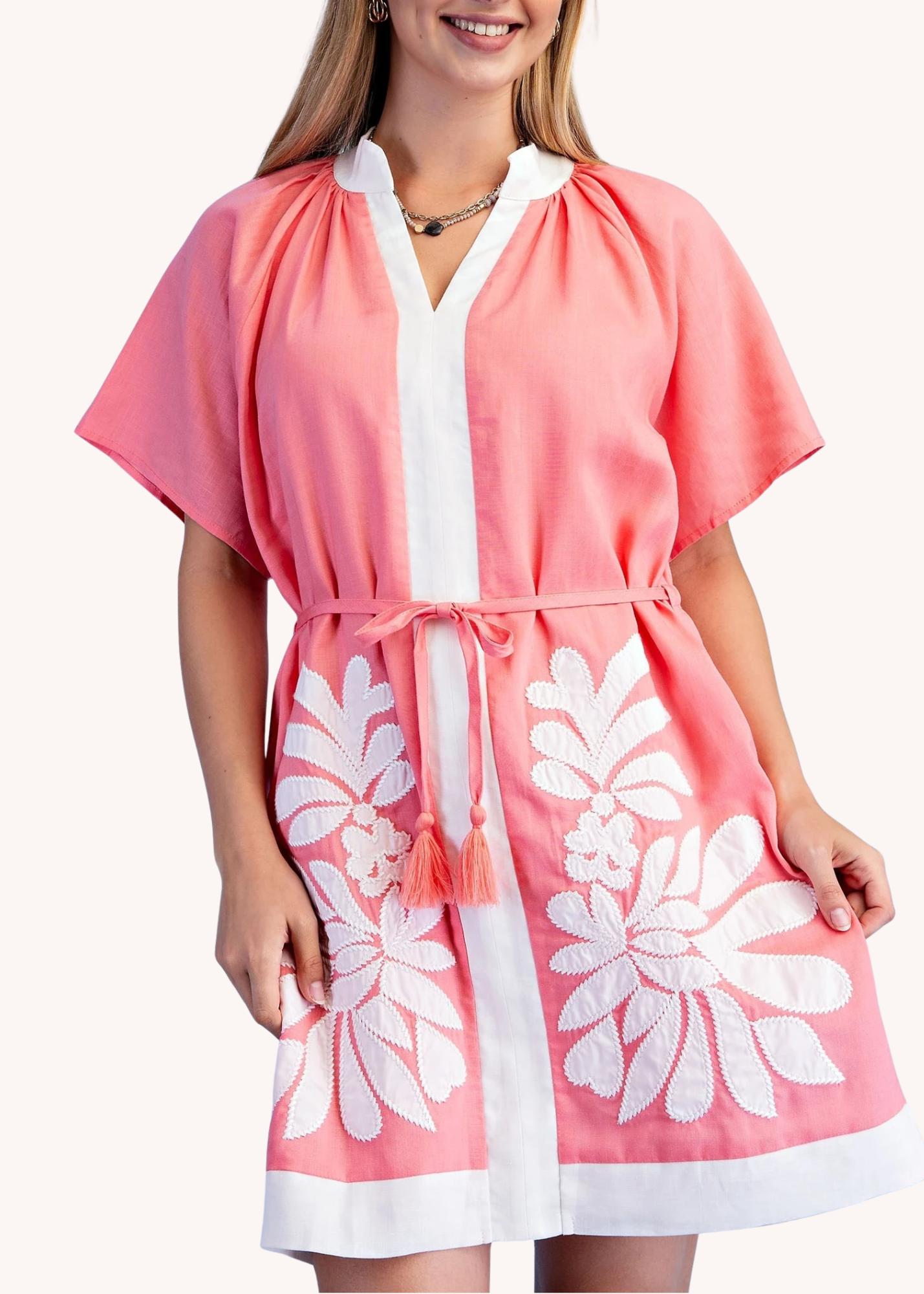 Sawyer Belted Kaftan in Pink