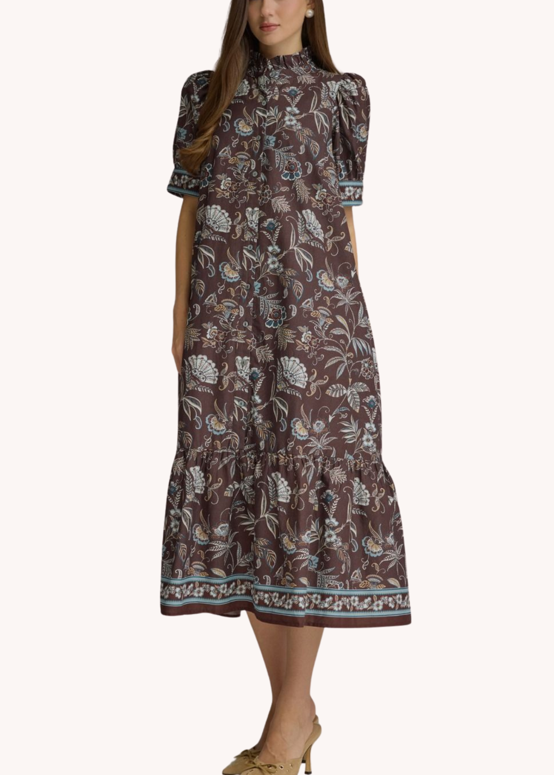 Kelly Cotton Midi Dress in Eggplant