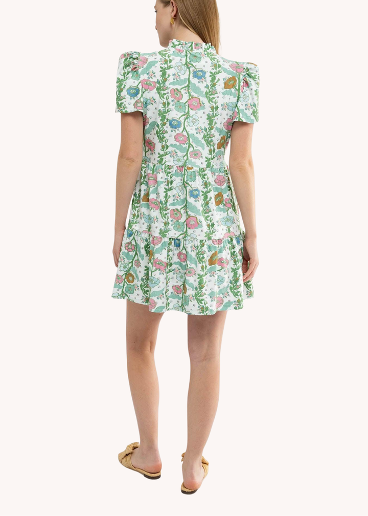 Navy Dress in Handkerchief Bloom