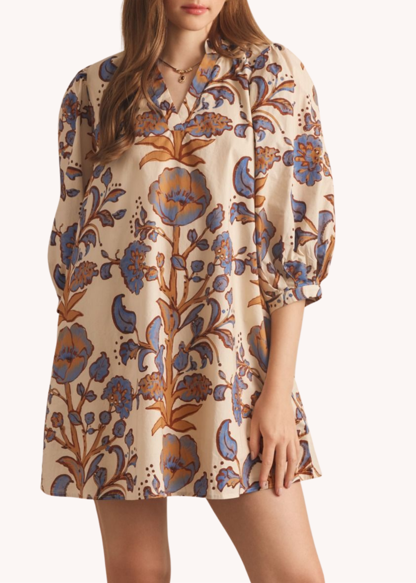 Mara Cotton Mini Dress in Ecru