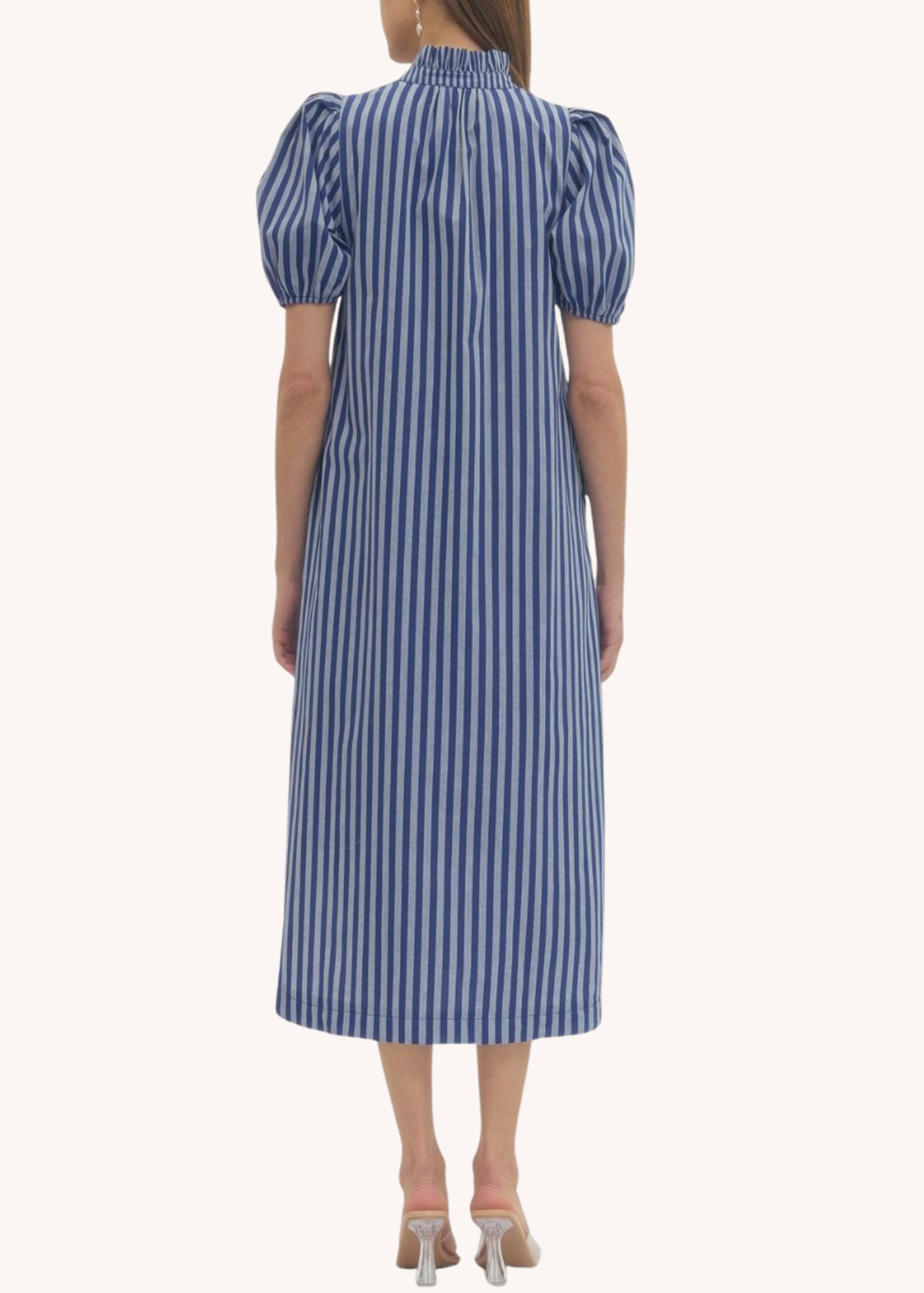 Madison Cotton Midi Dress in Navy