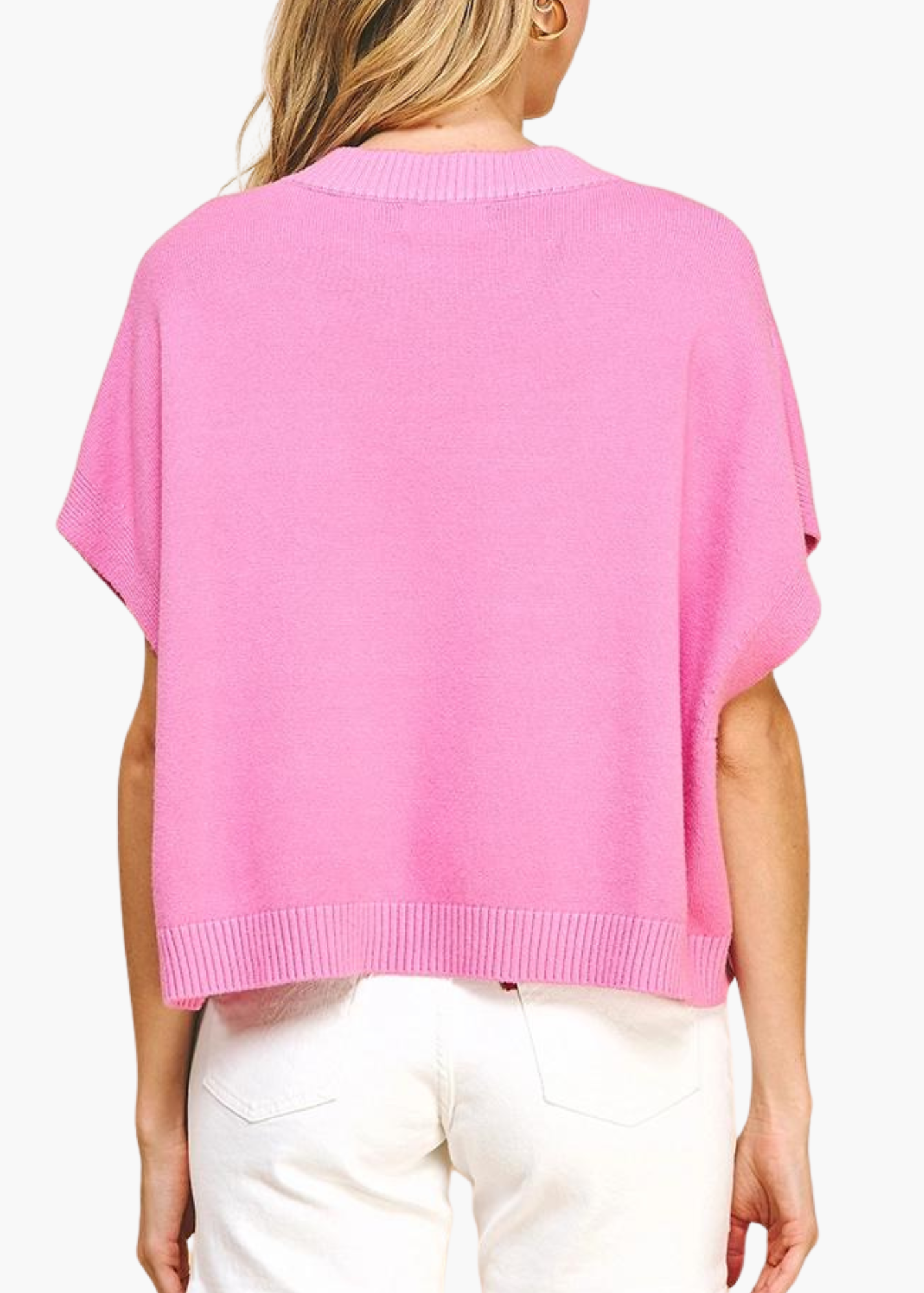 Addie Drop Shoulder Sweater | Pink