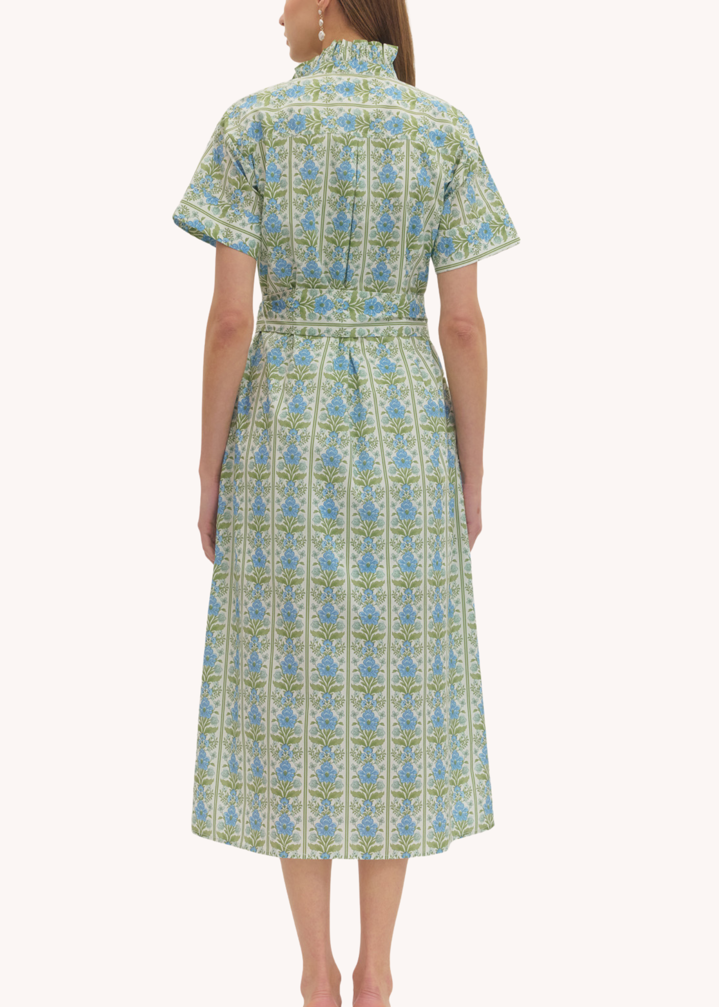 Hallie Midi Shirt Dress in Blue