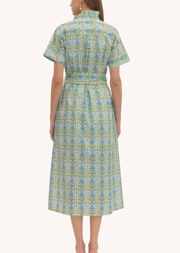 Hallie Midi Shirt Dress in Blue