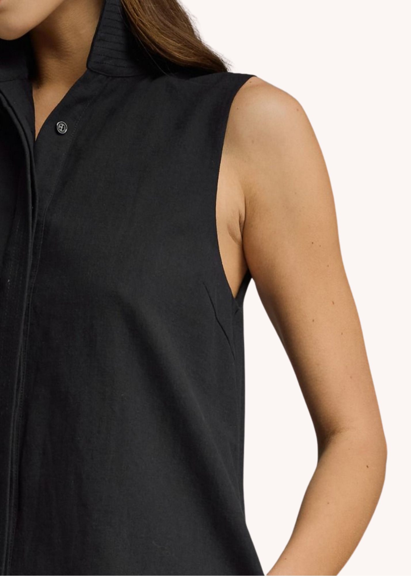 Keeley Cotton Linen Mini Dress in Black