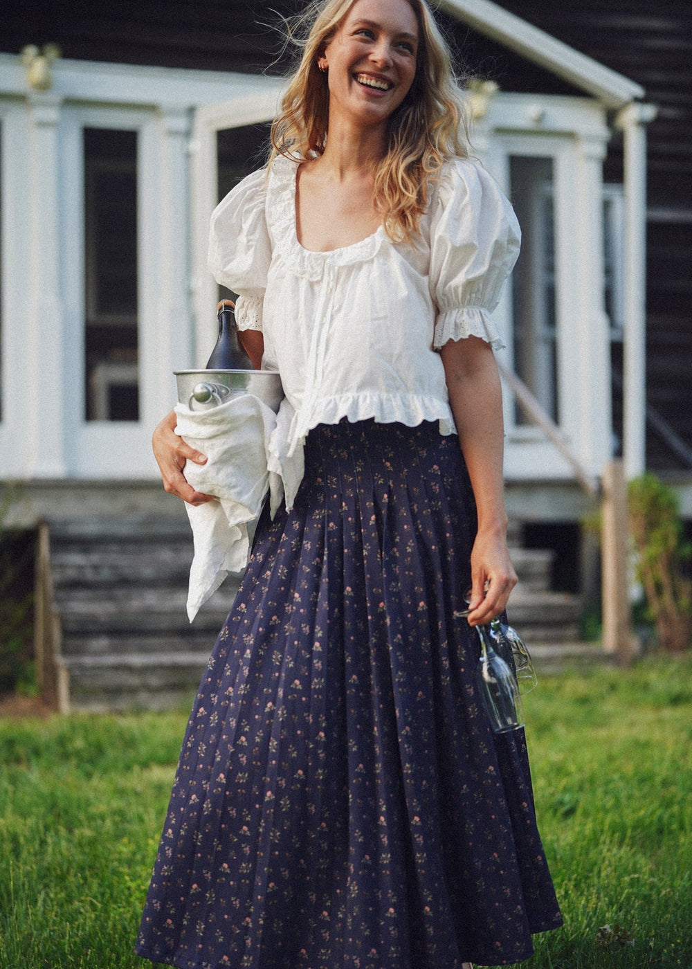 Lennox Skirt in Midnight Plains