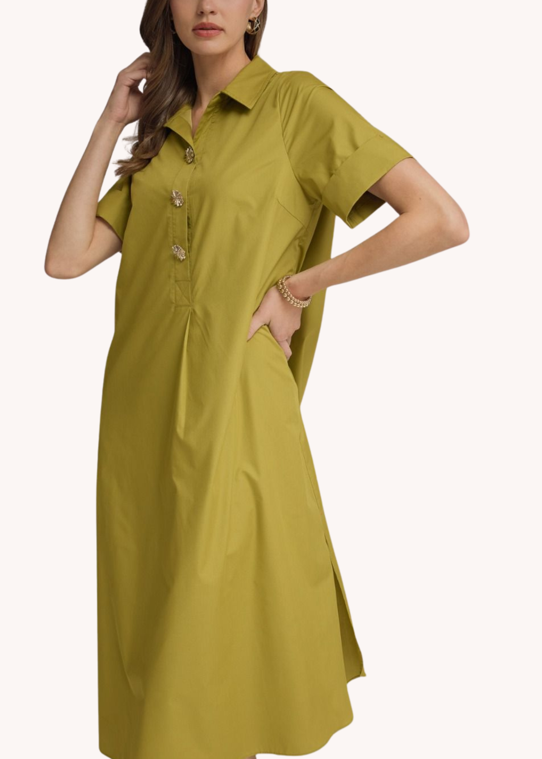 Sloane Midi Dress in Chartreuse