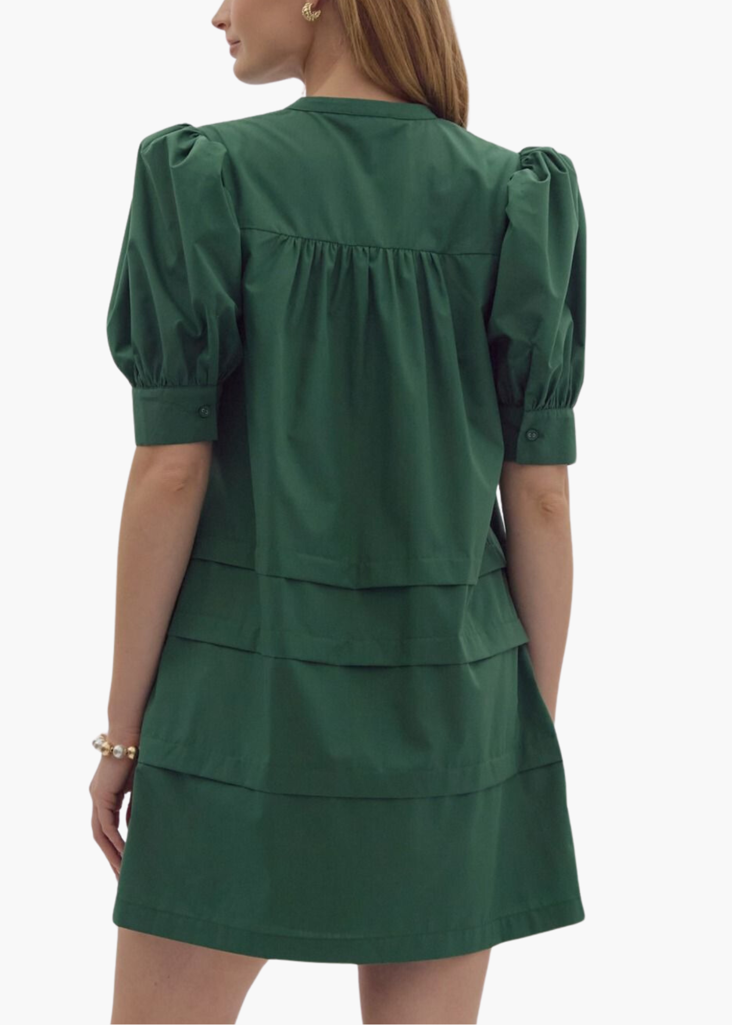 Charlotte Mini Dress in Hunter Green