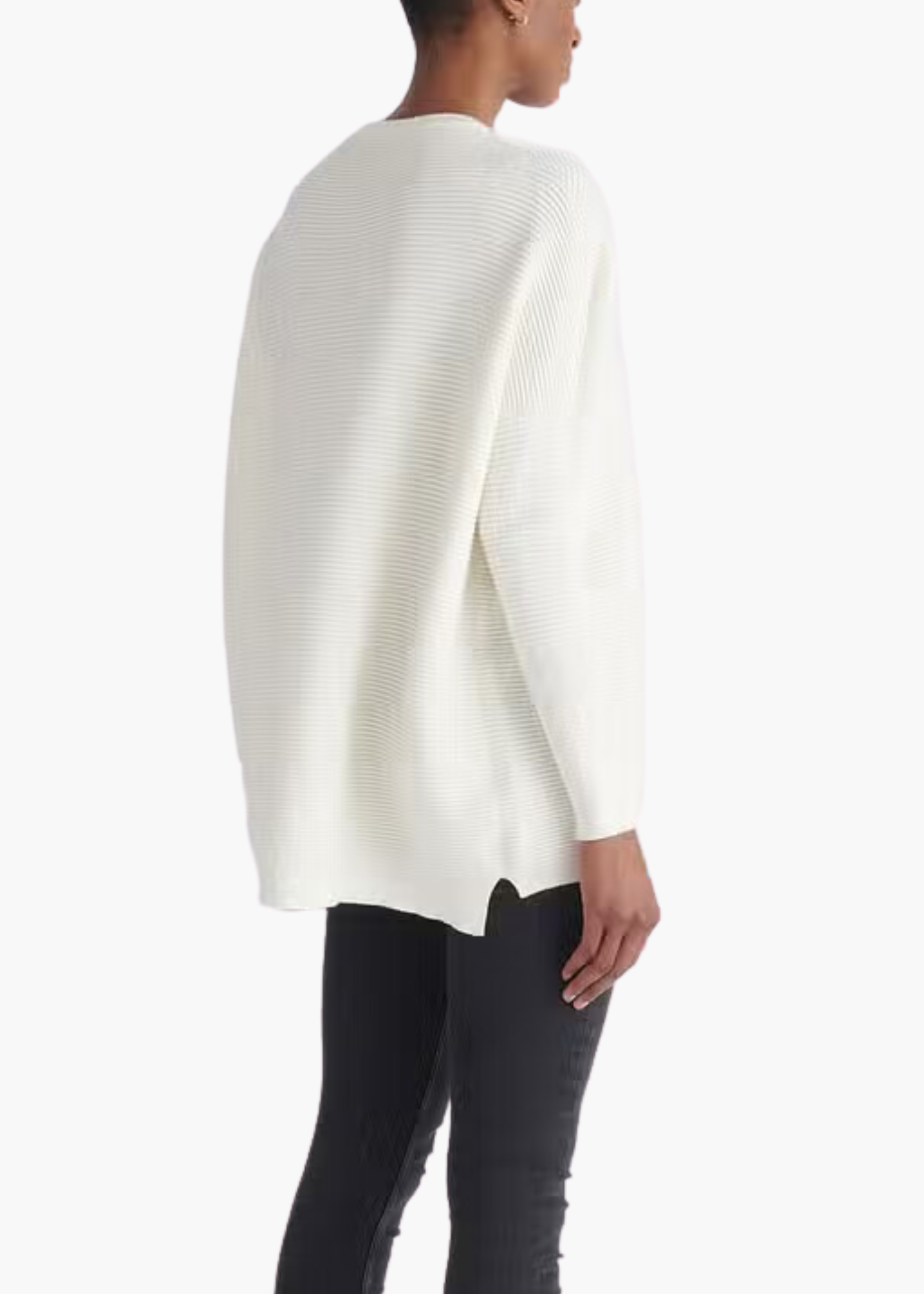 Poppy Ribbed Crewneck Pullover | White
