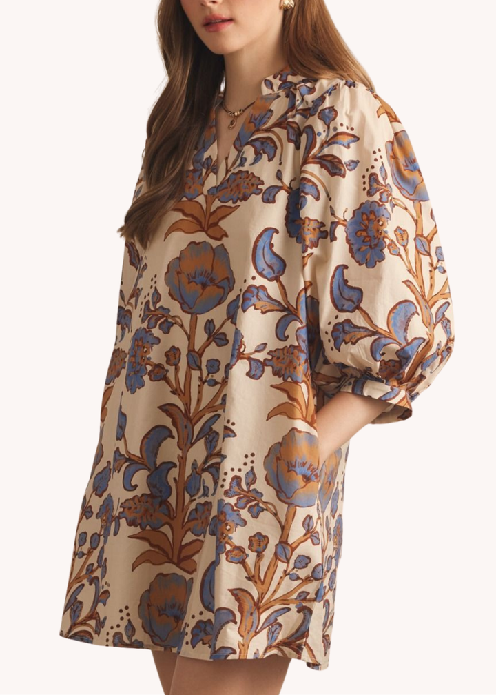 Mara Cotton Mini Dress in Ecru