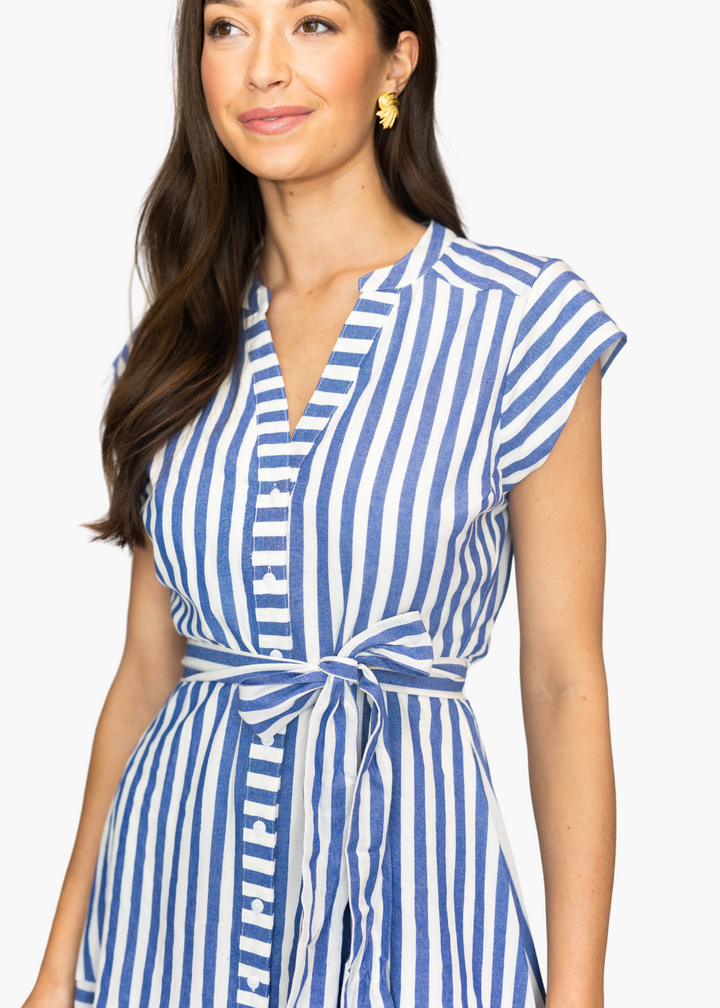 Baker Mini Shirt Dress in Coastal Stripe