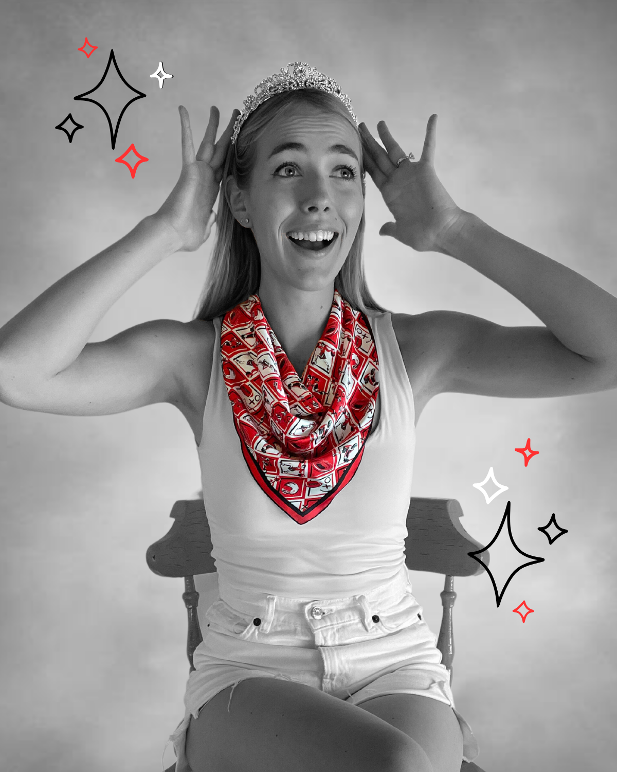 Red + Black Checkerboard Gameday Scarf