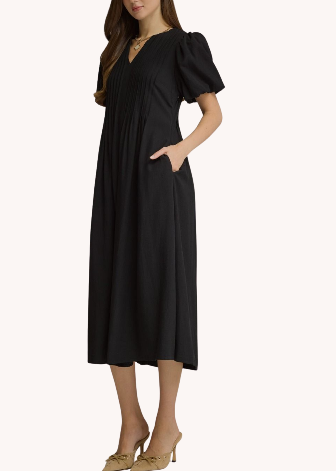 Graham Midi Dress in Black
