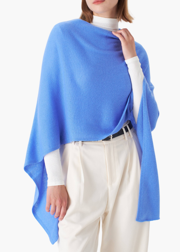 Cashmere Topper in Azure Blue