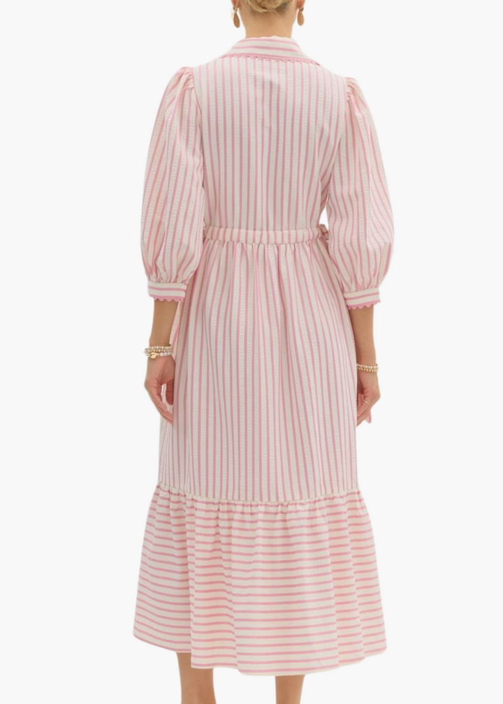 Fallon Midi Dress in Pink