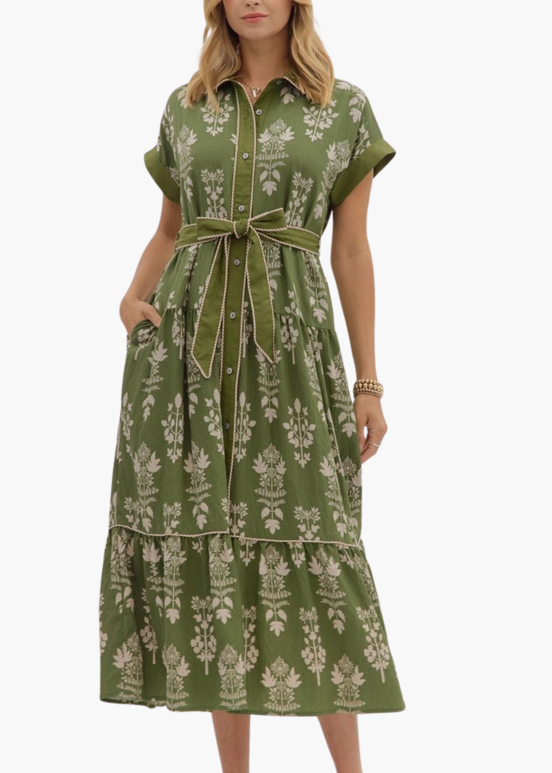 Marbella Midi Dress in Olive