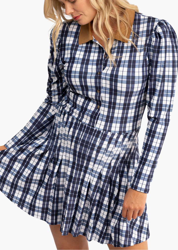 Edith Dress in Mariner's Plaid