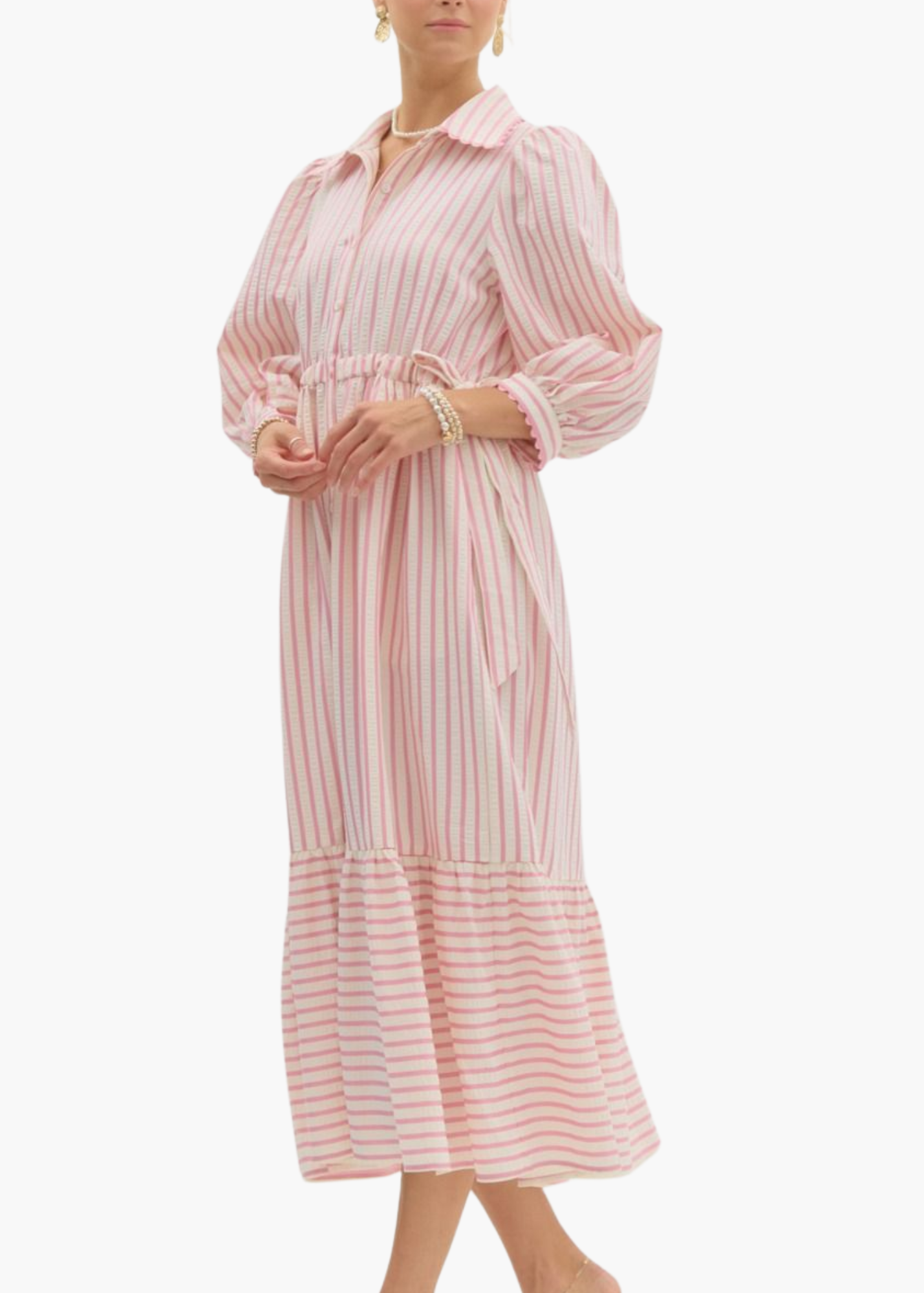 Fallon Midi Dress in Pink