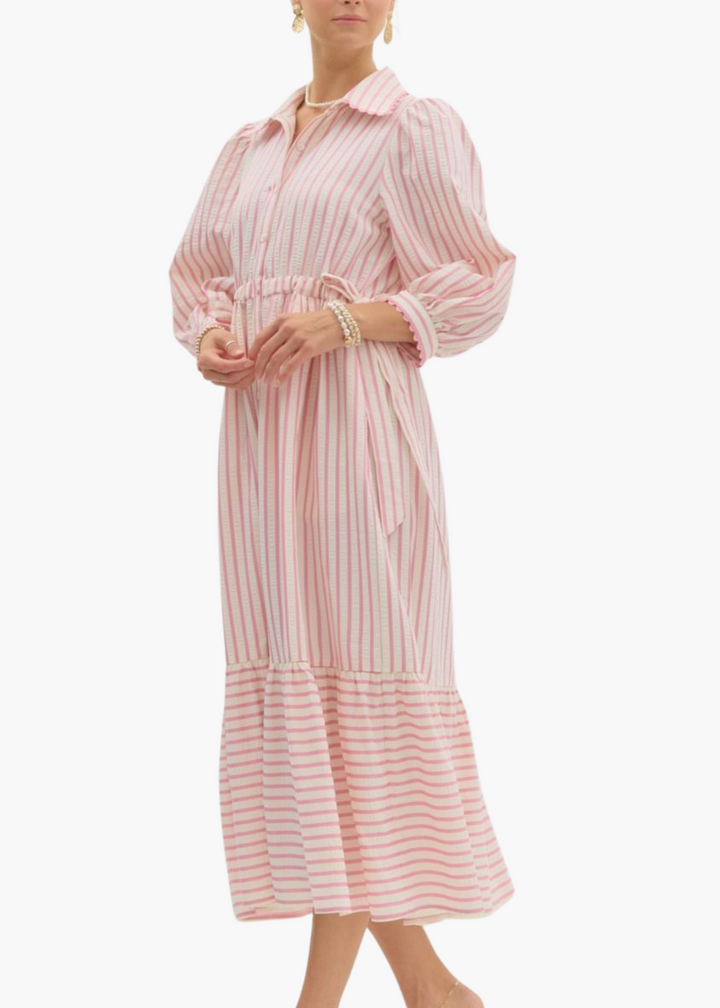 Fallon Midi Dress in Pink