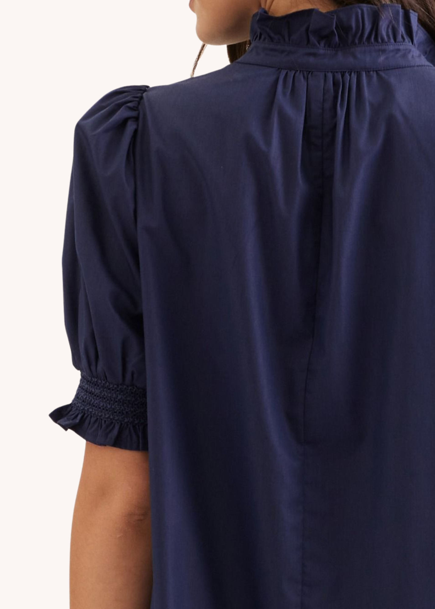 Franklin Crochet Hem Midi Dress in Navy